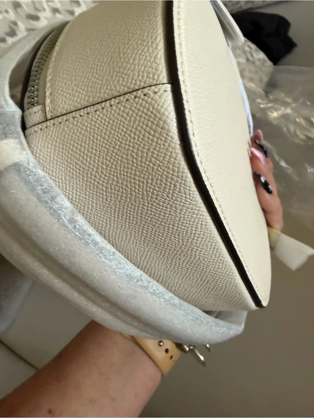 Coach Chalk and Black Leather Novelty Face Crossbody - Picture 5 of 11